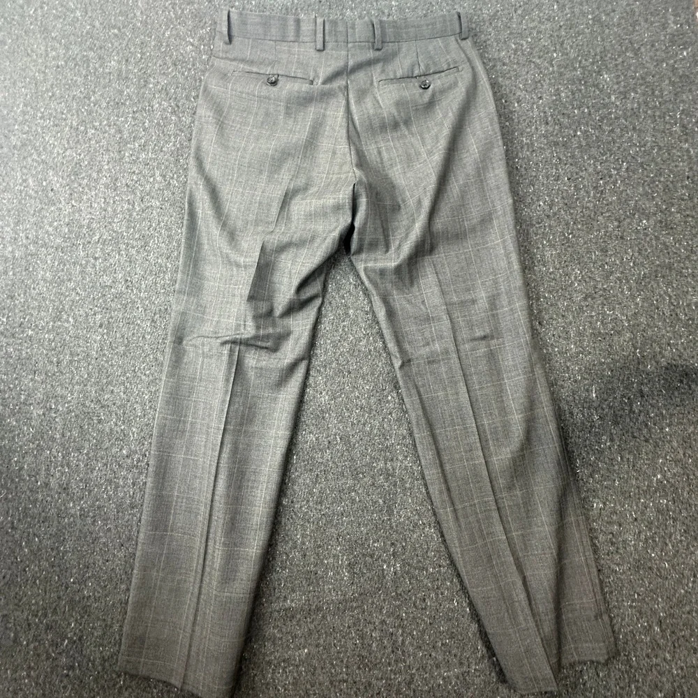 Banana Republic Dress Pants Men 32x32 Gray Plaid Tailored Fit Trousers 671718
